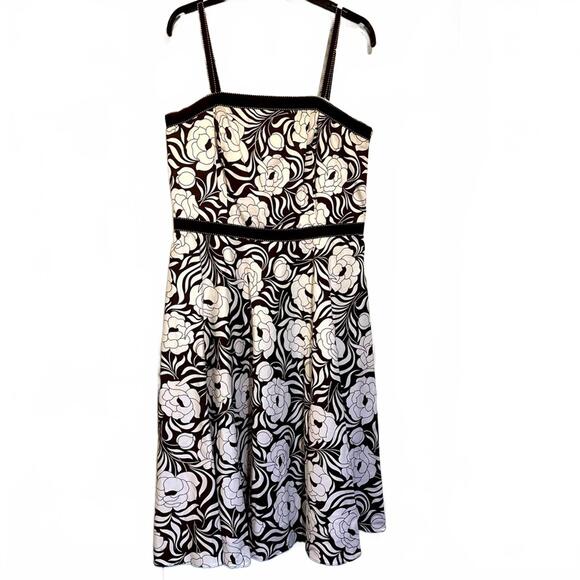 Ann Taylor Dresses & Skirts - Brown and white floral strapless (or spaghetti strap) dress